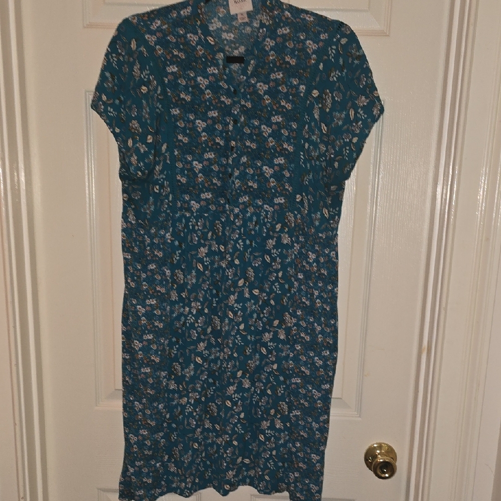 Knox Rose Teal Floral‎ Midi Dress